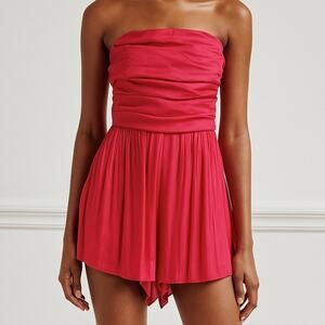 DO+BE strapless double tie in the back pink romper size small